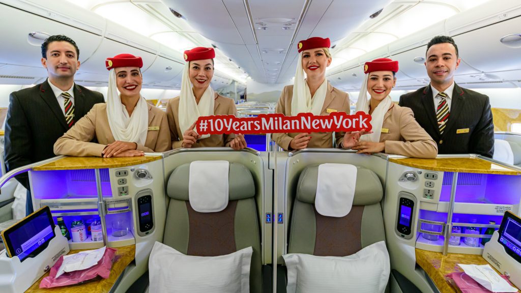 Emirates Airlines celebra 10 años de éxito en la ruta Milán-Nueva York